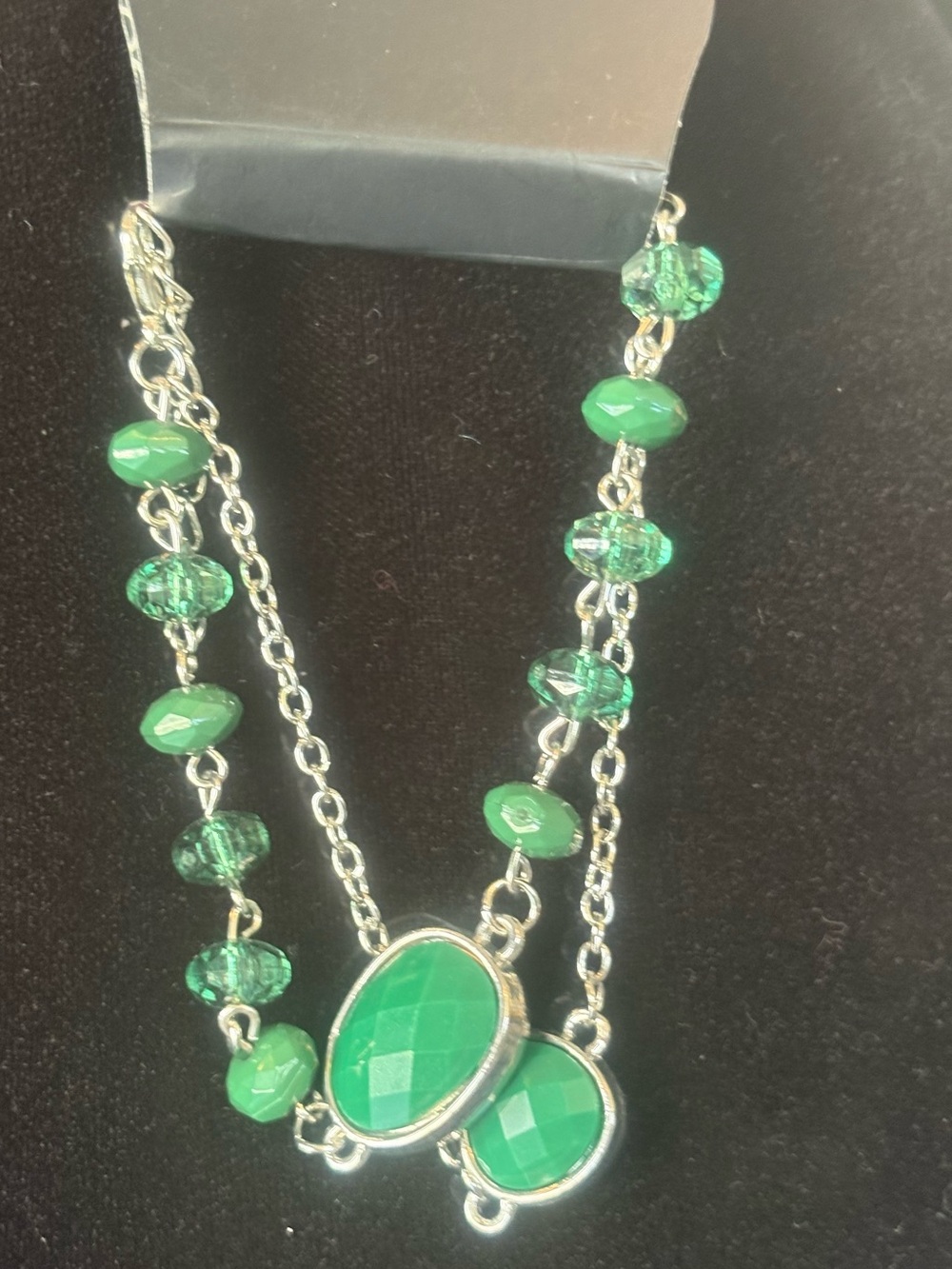 Green Beaded Double Pendant Bracelet - Women Jewelry